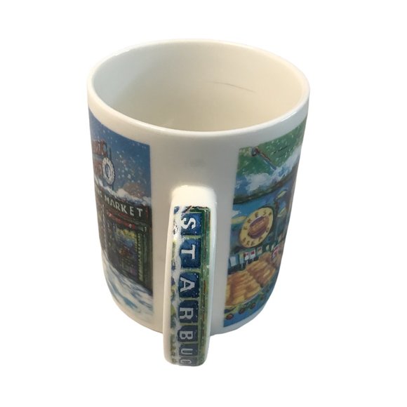STARBUCKS COFFEE PIKE PLACE SEATTLE Christmas Market Holiday Mug - Picture 3 of 5
